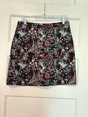 H&M Jacquard Floral Mini Skirt